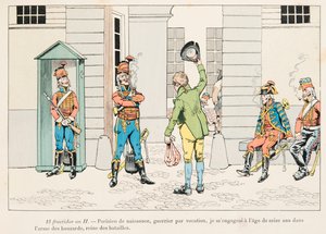 Jeune homme engagé dans les hussards pendant la Révolution française