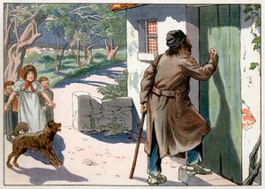 Joachim Murat (1767-1815), roi déchu de Naples, errant en Provence après sa fuite de Naples en 1815. Gravure de Jacques Marie Gaston Onfray de Breville dit Job (1858-1931) - pseudonym for Onfray de Breville Jacques Job