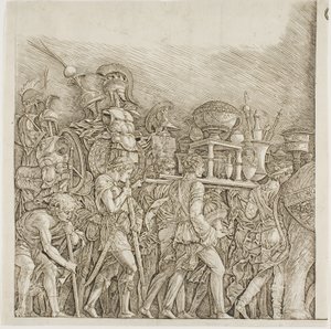 Triomphe de César : Soldats portant des trophées - school of Andrea Mantegna