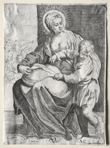 Madone au corbeau blanc - school of Annibale Carracci