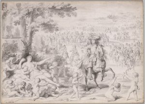 Louis XIV capturé par Vénus - studio of Charles Le Brun