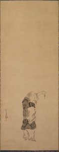 Kenshu, moine avec une crevette - studio of Tawaraya Sōtatsu
