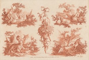 Deux Vignettes Pastorales, Deux Vignettes de Chasse et un Trophée