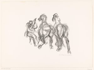 Homme et chevaux