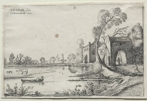 Paysage avec une rivière et une maison de garde, 1614 - van de Velde Esaias