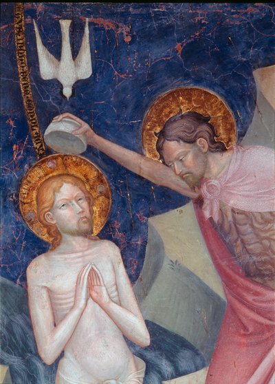 Saint Jean-Baptiste baptise le Christ (détail) - Lorenzo da  Sanseverino