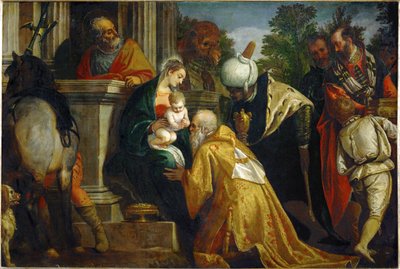 Adoration des trois Mages ... (peinture sur toile) - (1528-88) Veronese