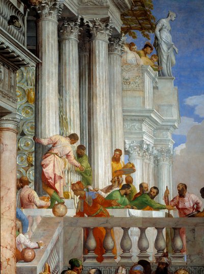 Les noces de Cana, détail : colonnes et balcon - Veronese