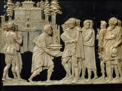 Présentation à François Ier du modèle de fontaine à Pratolino, par Jean de Boulogne alias Giambologna, carreau de cire - Giambologna