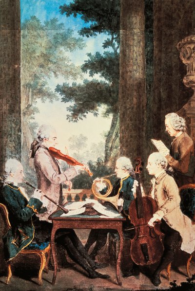 Concert avec hautbois, violon, cor et violoncelle - Carmontelle