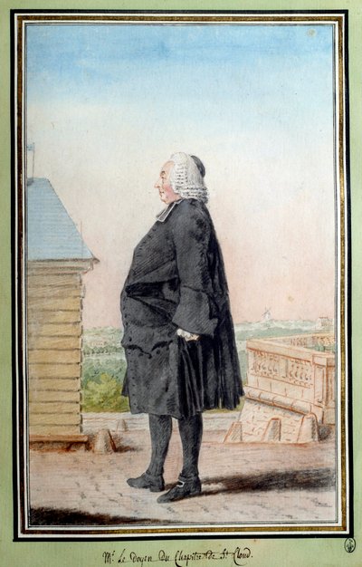 Portrait de Monsieur le doyen du chapitre de Saint-Cloud, aquarelle par Louis Carrogis dit Carmontelle, XVIIIe siècle. Chantilly, Musée Condé - Carmontelle