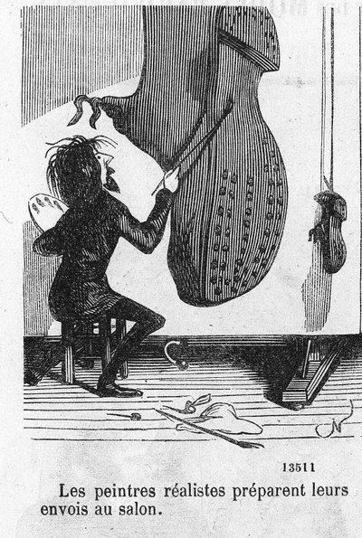 Les peintres réalistes préparent leurs envois au Salon. - Nadar