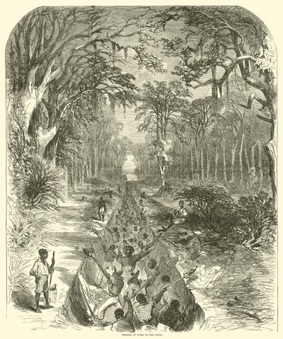 Noirs travaillant sur le canal, mars 1863 (gravure) - (after) American School