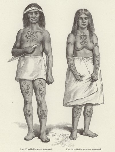 Femme et homme Haida tatoués - (after) American School