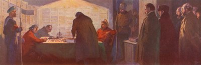 Les bolcheviks fouillant le contenu des coffres-forts dans une banque, Révolution russe - (after) Carrey