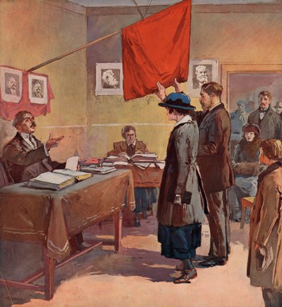 Mariage civil célébré par un commissaire provincial en Russie soviétique sous l