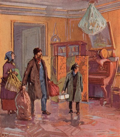 Famille ouvrière russe prenant possession d