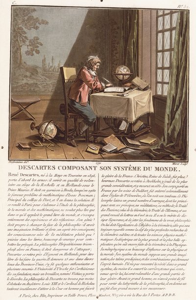 Descartes composant son système du monde, c.1786-1792 - (after) Desfontaines