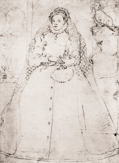Élisabeth I (lithographie) - (after) English School