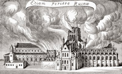 Ancienne cathédrale Saint-Paul, Londres, Angleterre, détruite par le feu en 1666, tirée de 