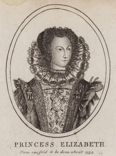 Princesse Elizabeth, fille du roi Henri VIII et Anne Boleyn (gravure) - (after) English School