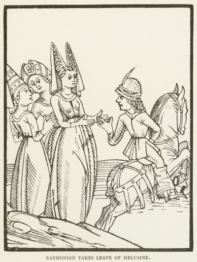 Raymondin prend congé de Mélusine (gravure) - (after) English School