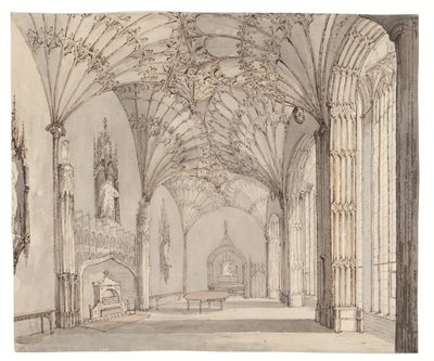 La salle à manger à Arbury Hall, Nuneaton, Warwickshire, c. 1810 - (after) English School