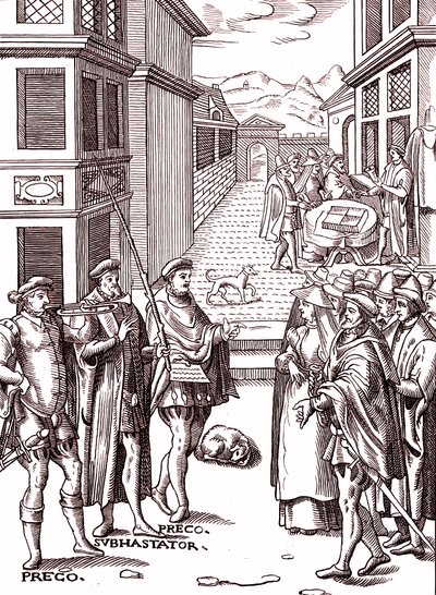 Le crieur public soufflant dans sa trompette - (after) Flemish School