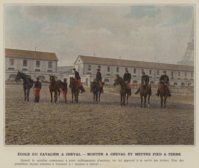École du Cavalier à Cheval, Monter à Cheval et Mettre Pied à Terre - (after) French Photographer