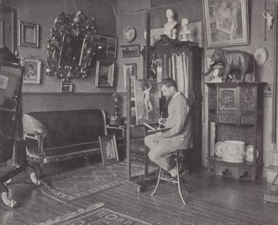 Le peintre français Henri Gervex dans son atelier - (after) French Photographer