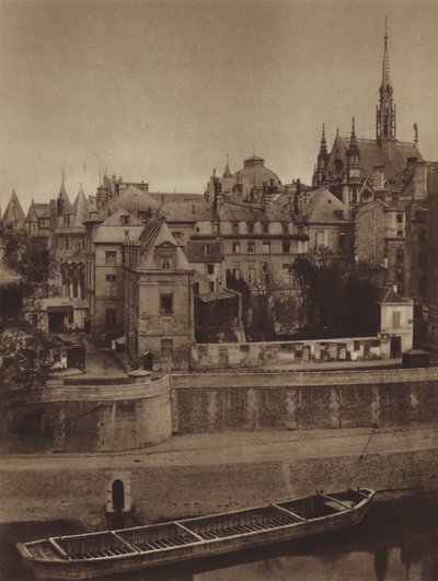 Le Palais de Justice, vu du quai des Orfèvres en 1862 - (after) French Photographer