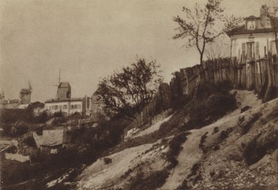 Les jardins de Montmartre avec le moulin le Blute-fin vers 1860 - (after) French Photographer
