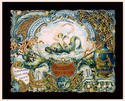 Carte publicitaire pour les imprimeurs Mazerand, Cirey-sur-Vezouze, France - (after) French School
