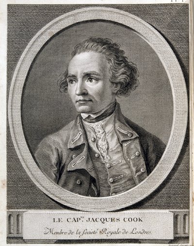 Capitaine James Cook, membre de la Société royale de Londres - (after) French School
