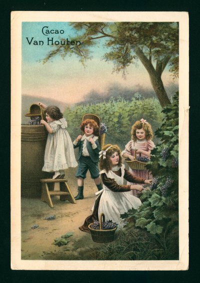 Enfants cueillant des raisins - (after) French School
