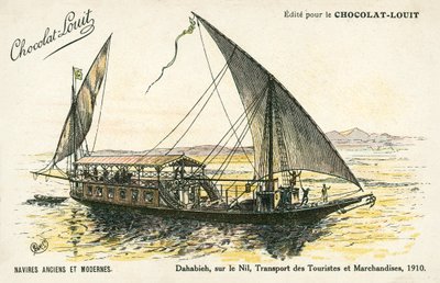 Dahabieh, sur le Nil, Transport des touristes et marchandises - (after) French School