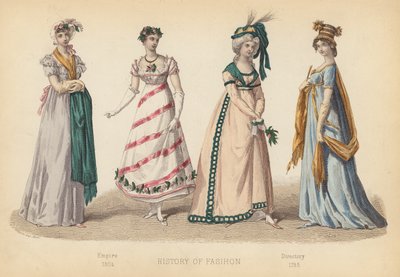 Mode en France : Empire 1804 ; Directoire 1795 - (after) French School