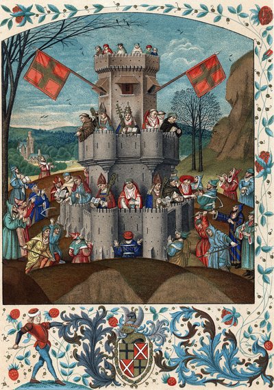 Forteresse de la Foi, assiégée par les incroyants et les hérétiques - (after) French School