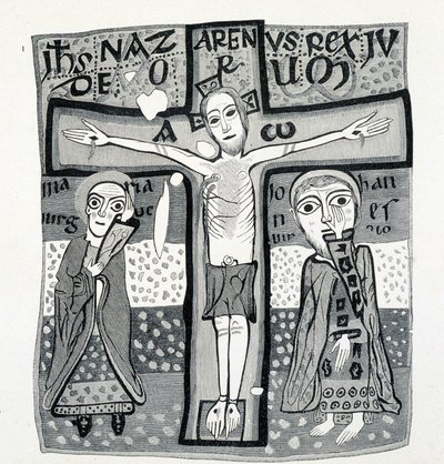 Art religieux, Christ en croix. 12ème siècle. - (after) French School
