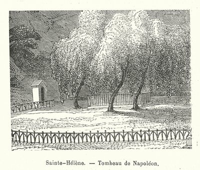 Sainte-Hélène, Tombeau de Napoléon (gravure) - (after) French School