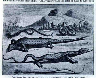 Faune aborigène telle que décrite par les premiers chroniqueurs dans 