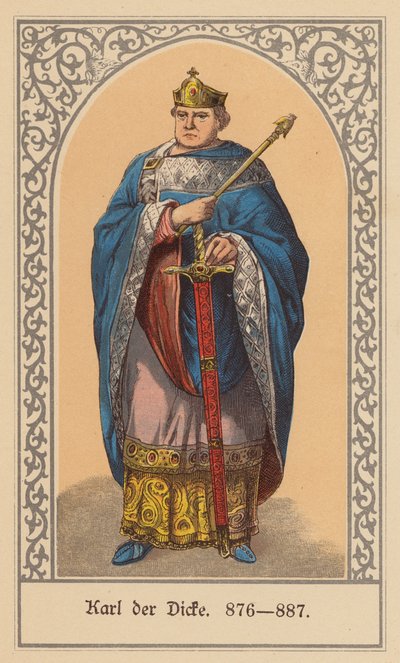 Charles le Gros, Empereur du Saint-Empire romain - (after) German School