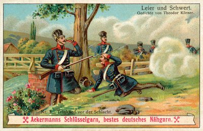 Chanson à boire avant la bataille (chromolithographie) - (after) German School