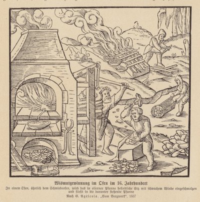 Extraction du bismuth dans un four - (after) German School