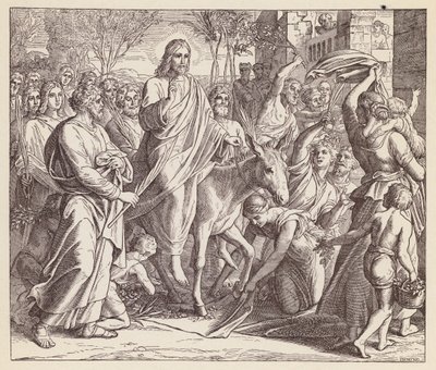 Jésus entrant à Jérusalem - (after) German School