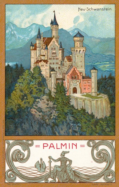 Château de Neuschwanstein, Bavière (chromolithographie) - (after) German School