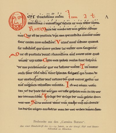 Page du Carmina Burana - (after) German School