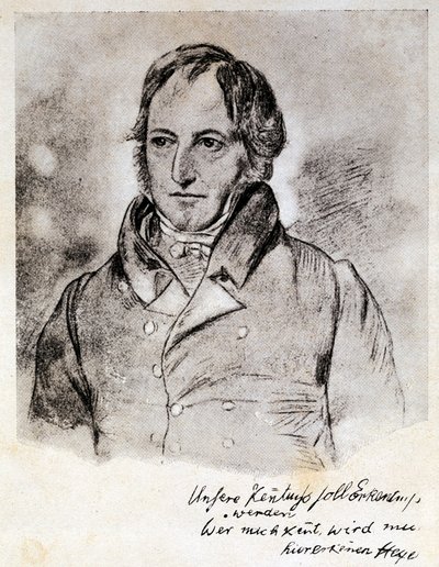 Portrait de Georg Wilhelm Friedrich Hegel (1770-1831), philosophe et idéaliste allemand. Gravure d