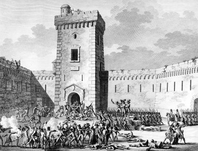 Révolution française et mouvements anti-révolutionnaires : Les Jacobins arrêtés à Marseille et Aubagne enfermés au Fort Saint-Jean à Marseille et massacrés par les royalistes le 17 prairial An III (5 juin) - (after) Girardet