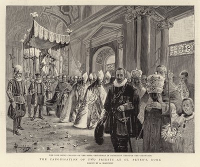 La Canonisation de deux prêtres à Saint-Pierre de Rome - (after) Italian School